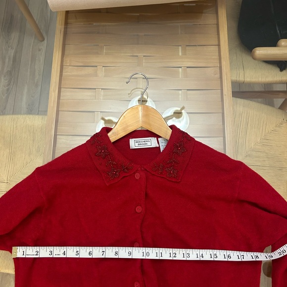 Vintage Wool and Beaded Embroidered Collar Cardigan - Picture 9 of 11